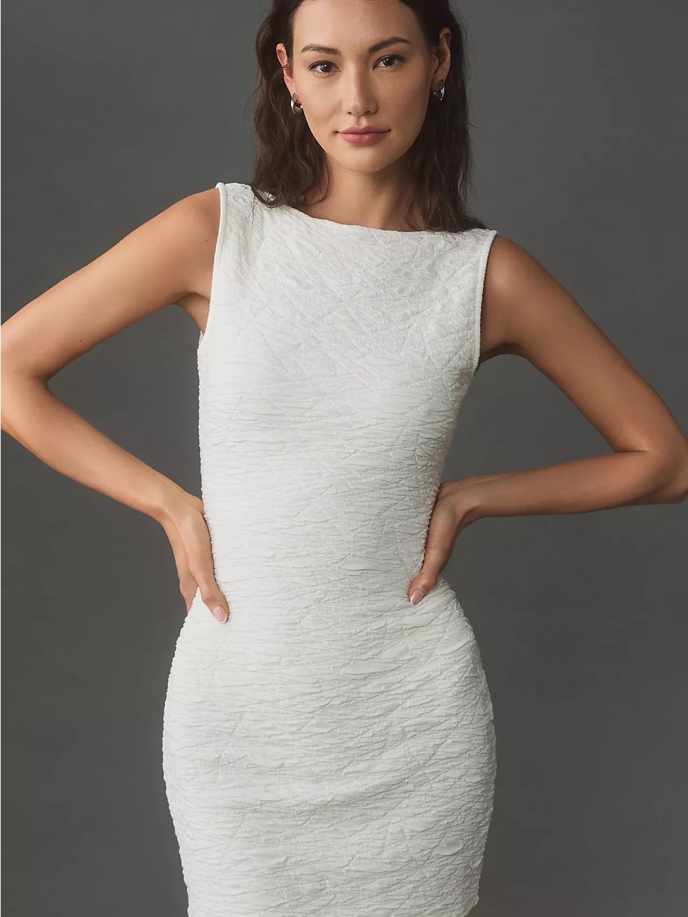 Good American Scrunchie Scoop-Back Mini Dress